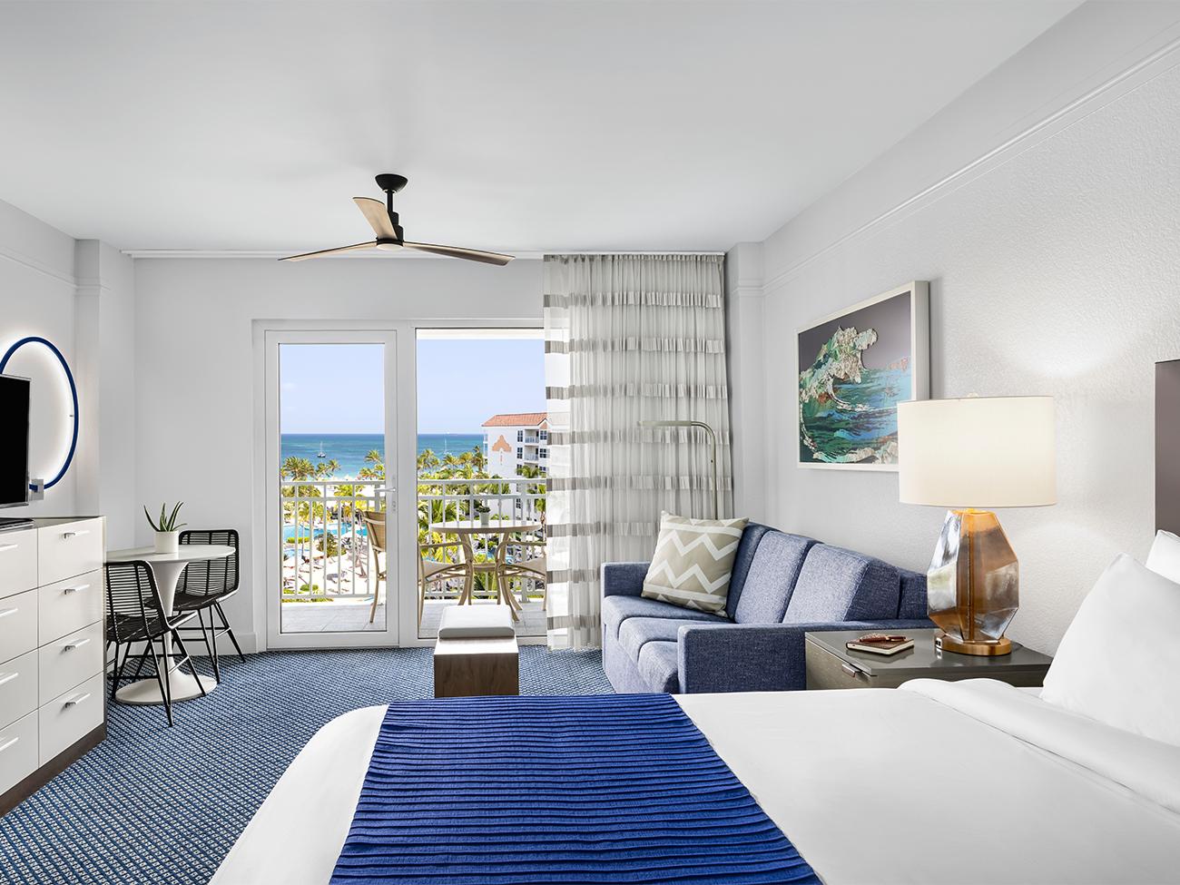 Ocean View Bed Living Room & Balcony